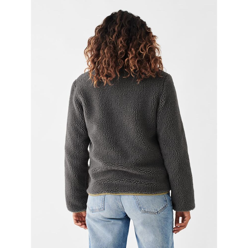 Faherty Gray Teddy Jacket With Brown Accents - image 4